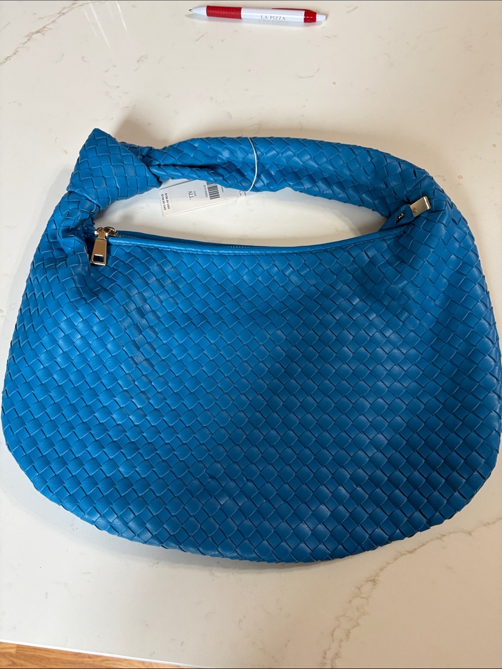 Teal Waffle Hand-bag